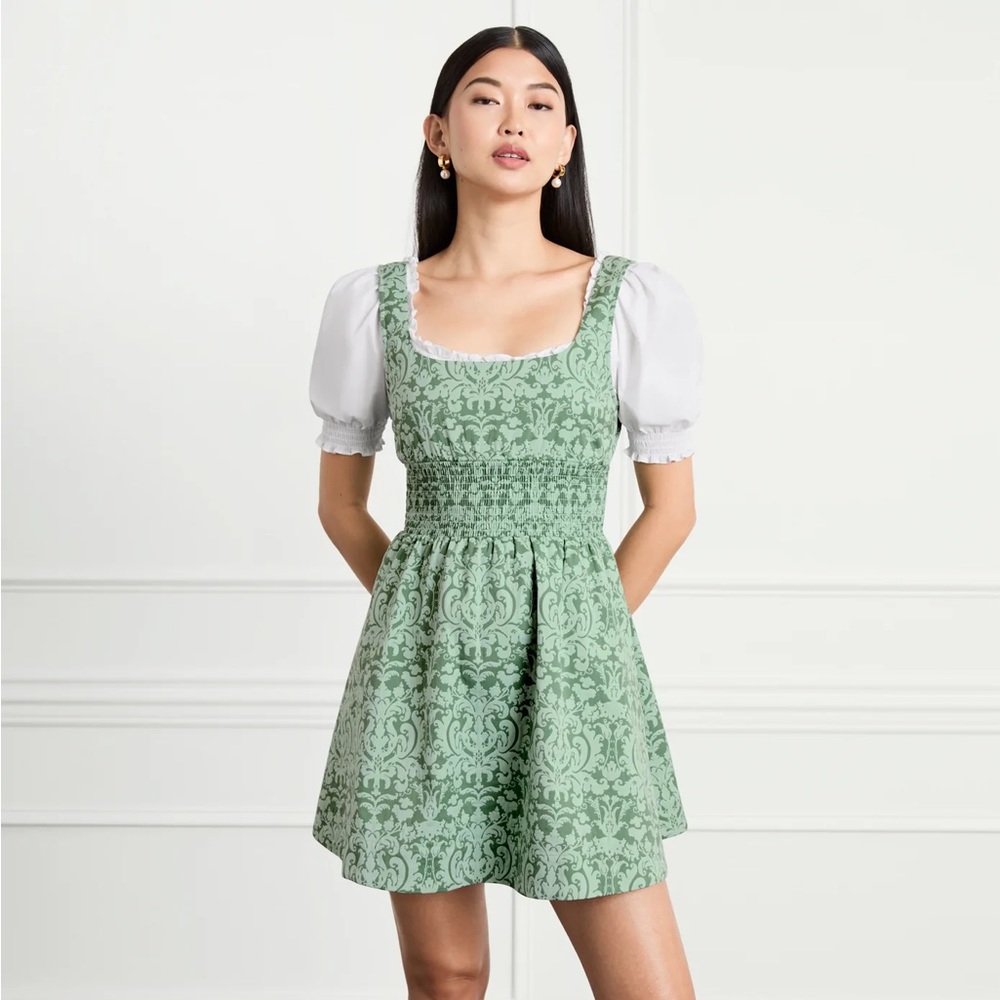 Hill House Home The Cher Dress Green Jacquard Size Small